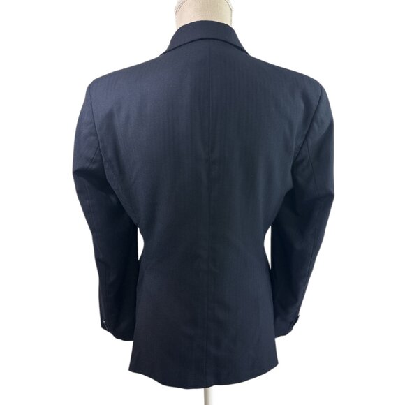 RJ Classics Ladies Herringbone Jacket Navy Blue Sz 8R Riding Equestrian - Picture 4 of 15